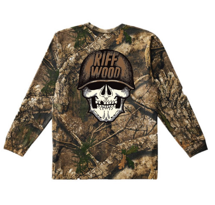 Camo Long Sleeve Skull Shirt