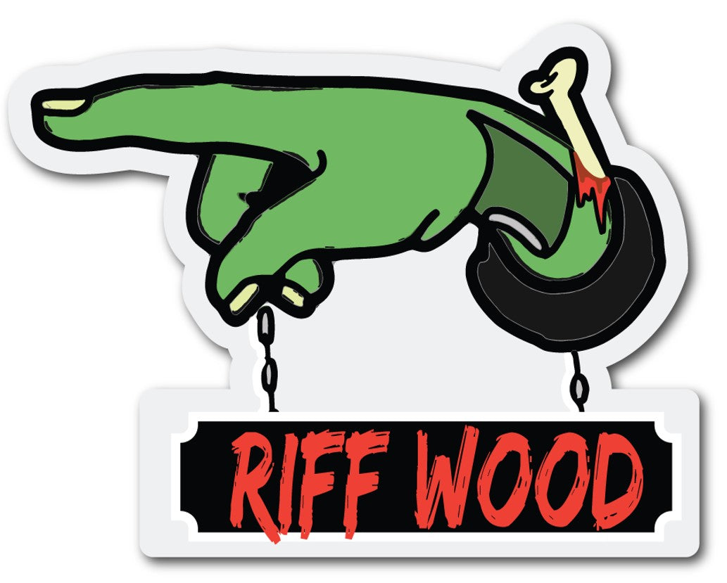 Zombie Riff Wood Sticker 4”