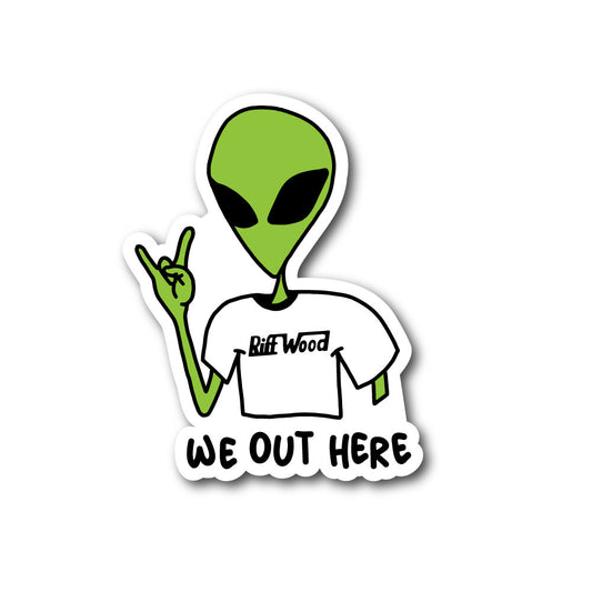 3" Alien Riff Wood Sticker